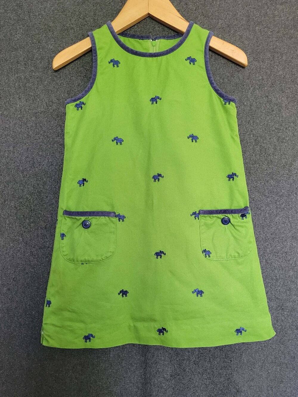 Lilly Pulitzer Girls 4Y Lime Green Embroidered Elephant Shift Dress